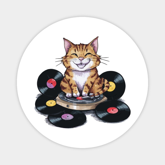 Music Cat Magnet by Vinokurio
